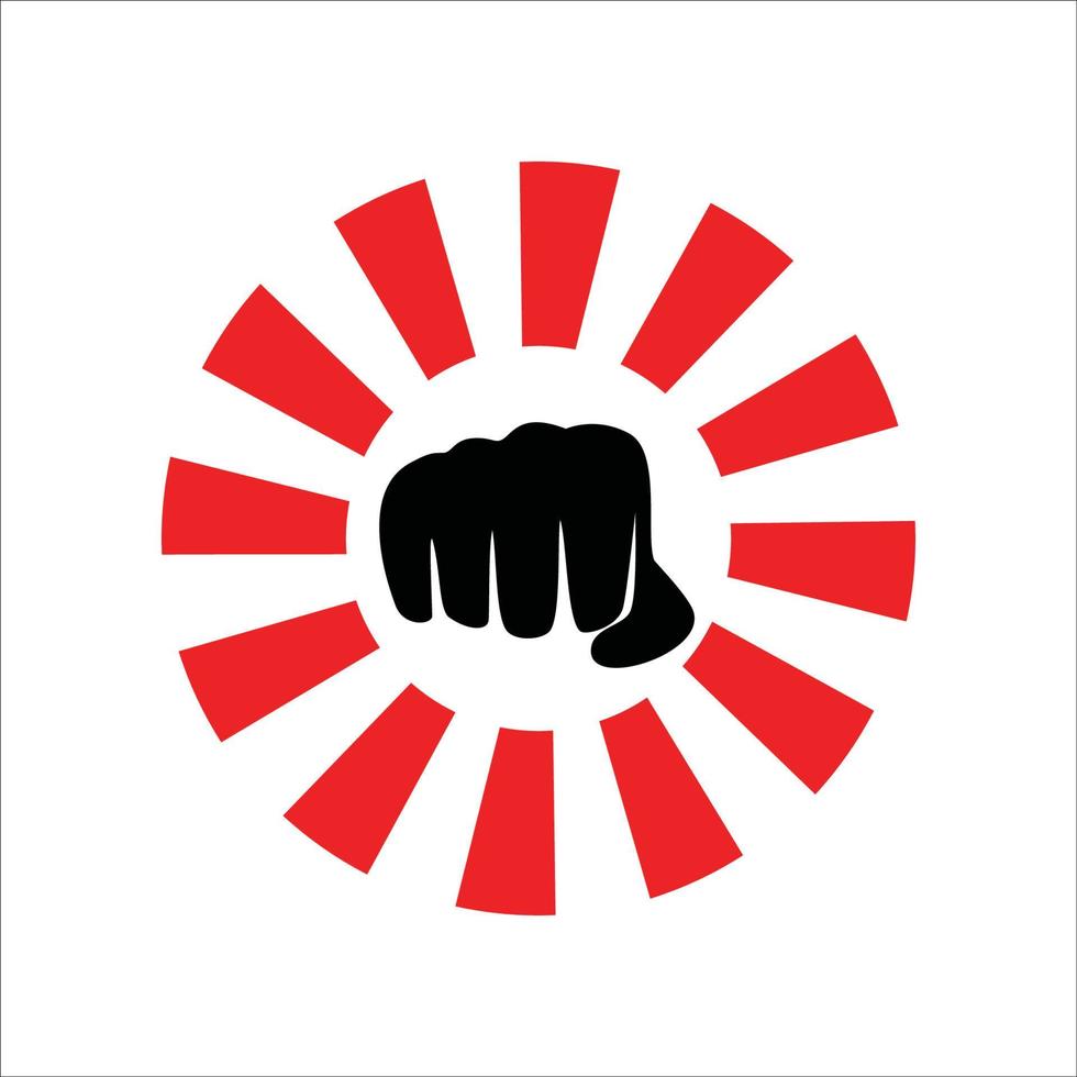 ilustração em vetor silhueta punho. sinal e símbolo de poder agressivo.