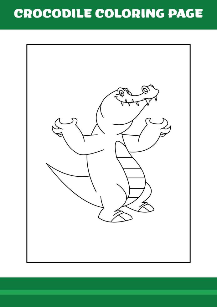 crocodilo para colorir. ilustração de crocodilo de desenho animado para livro de colorir vetor