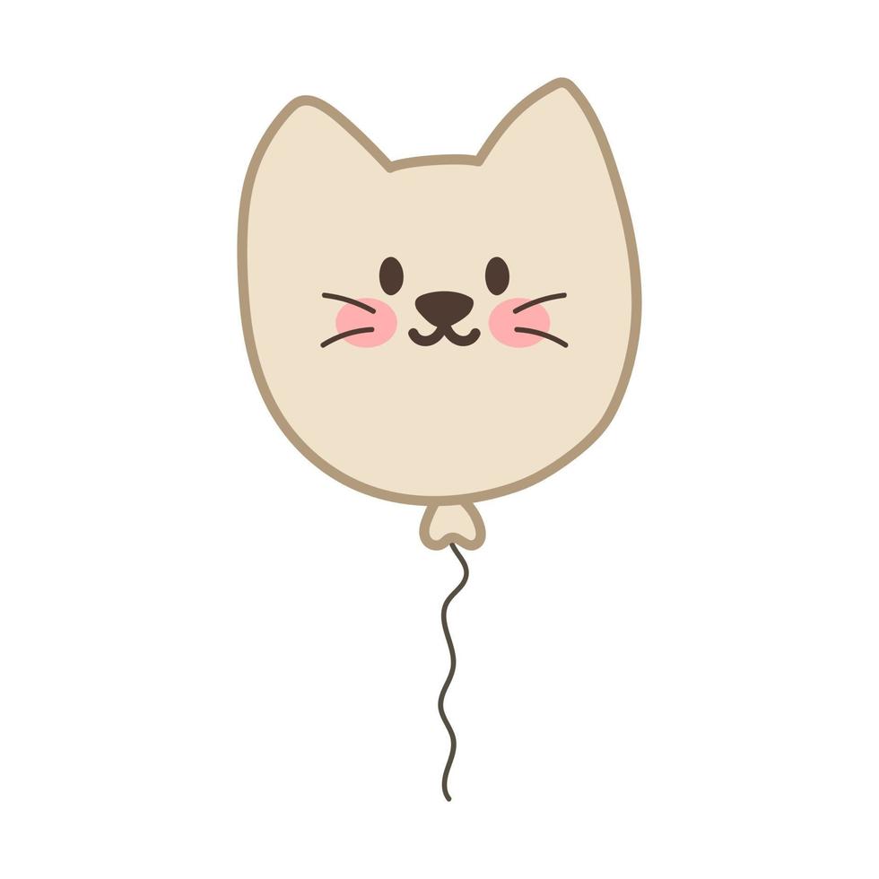 balão de gato fofo. ilustração vetorial isolada no fundo branco. vetor