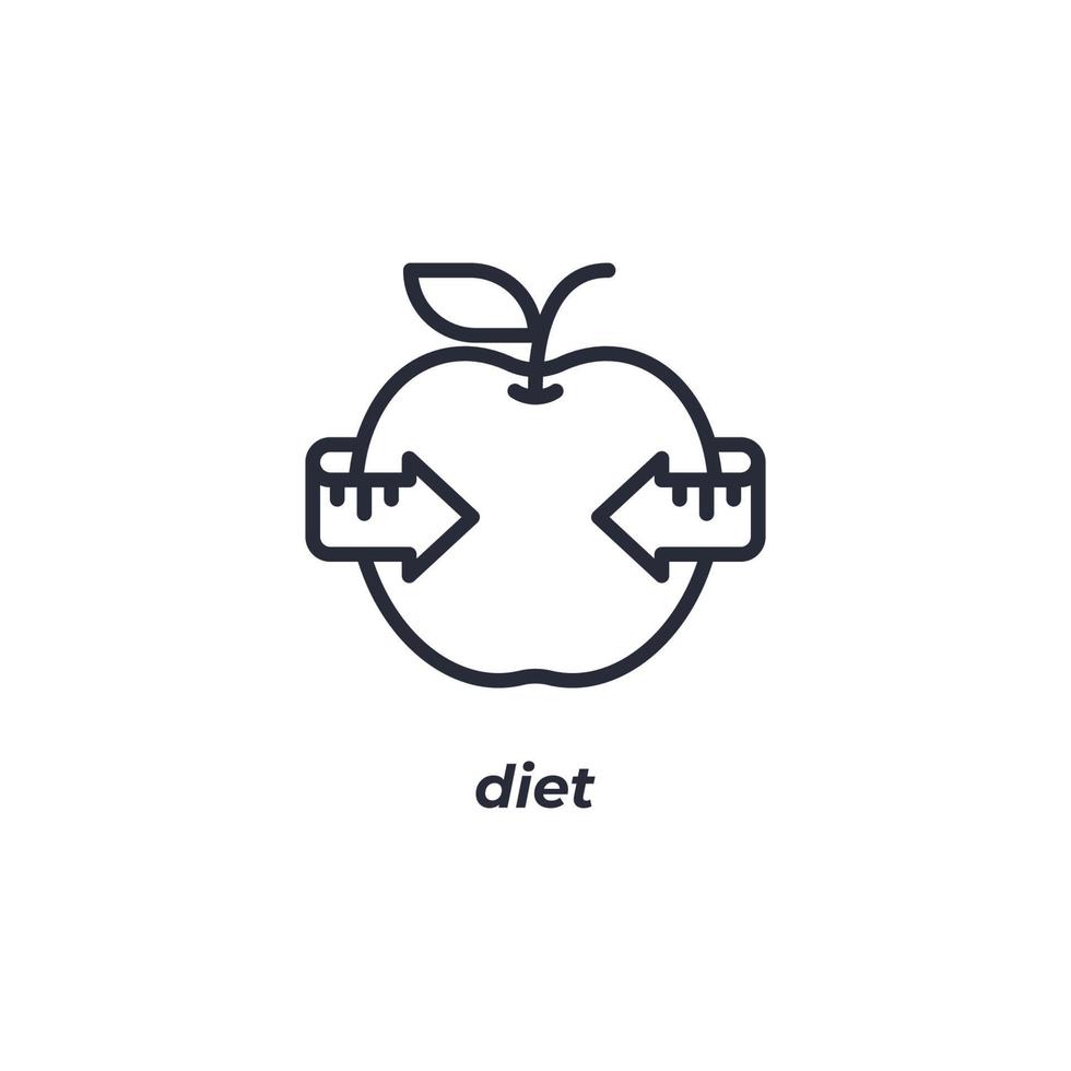 sinal de vetor de símbolo de dieta é isolado em um fundo branco. cor do ícone editável.