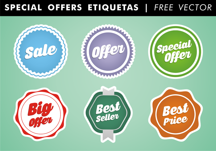 Ofertas especiais Etiquetas Free Vector