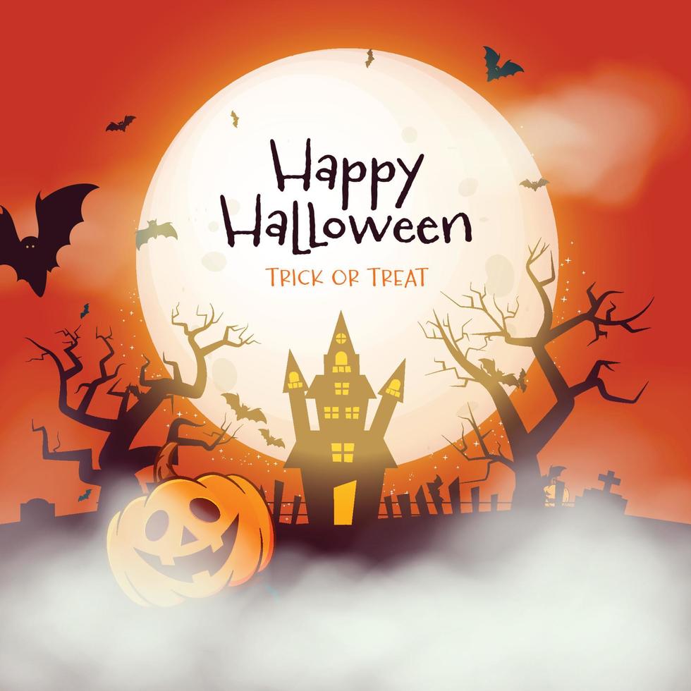 fundo de festa de halloween feliz - ilustração vetorial vetor