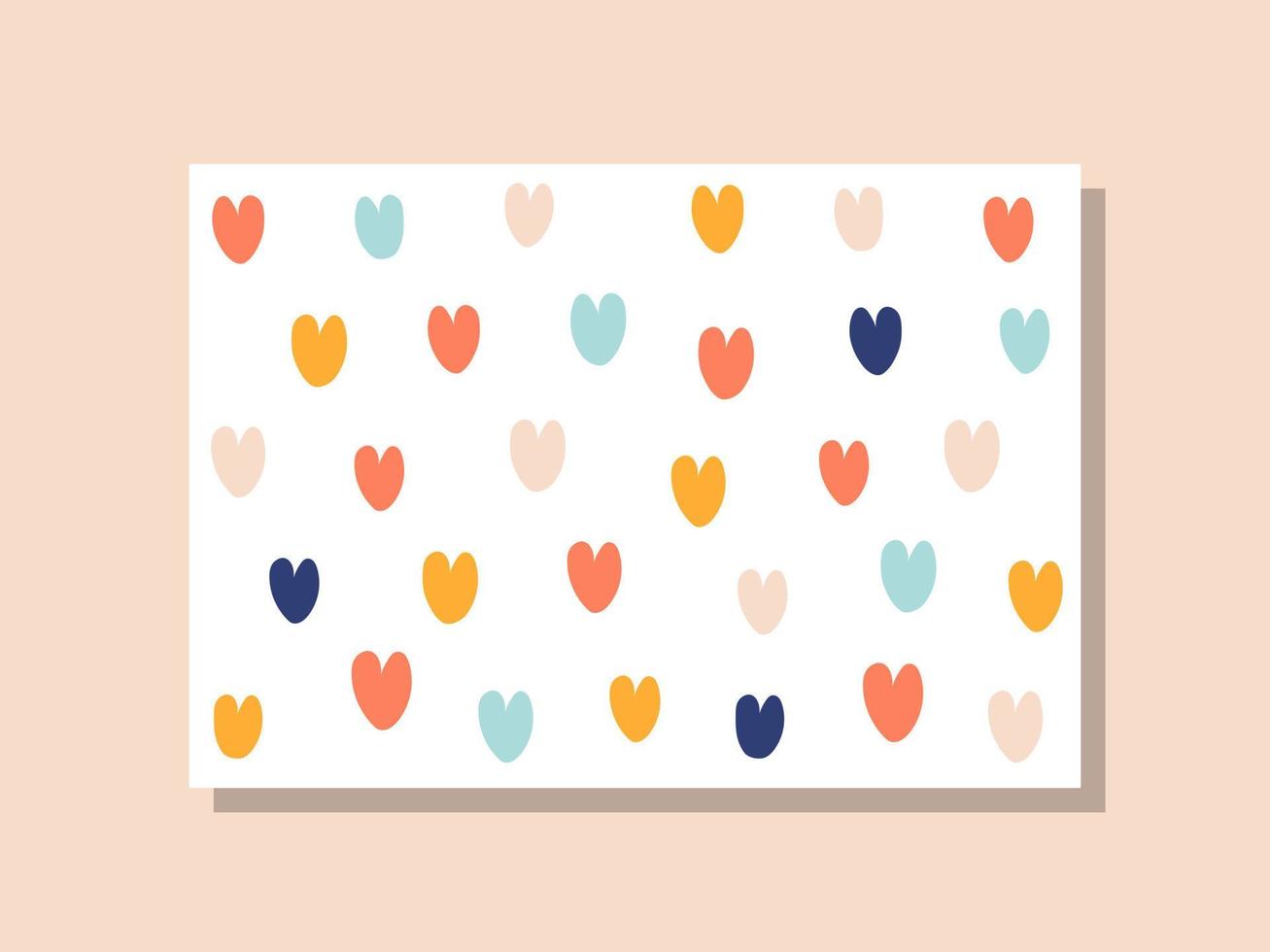 cartão de padrão de amor colorido bonito vetor