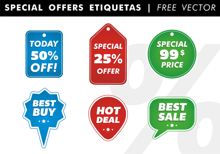 Ofertas especiais Etiquetas Free Vector