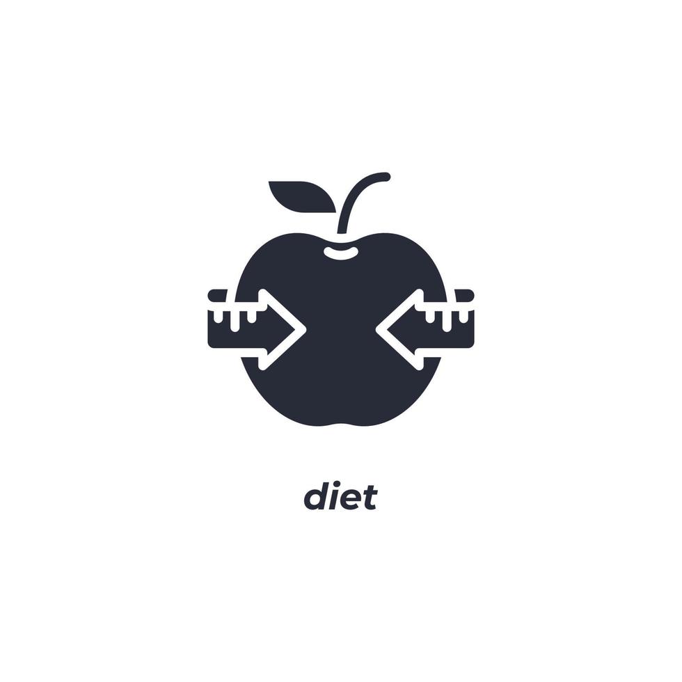 sinal de vetor de símbolo de dieta é isolado em um fundo branco. cor do ícone editável.