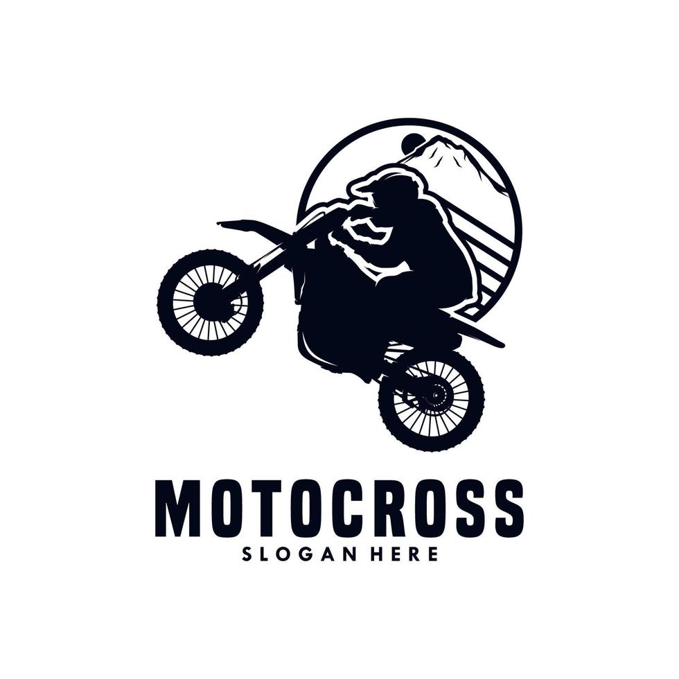 ilustração de logotipo de motocross isolada em fundo branco vetor