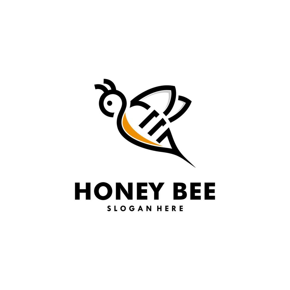 modelo de design de logotipo de conceitos de abelha de mel vetor
