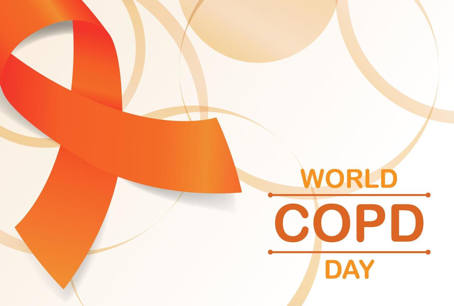 dia mundial da copd banner ilustração de fita doença pulmonar obstrutiva crônica 1 vetor