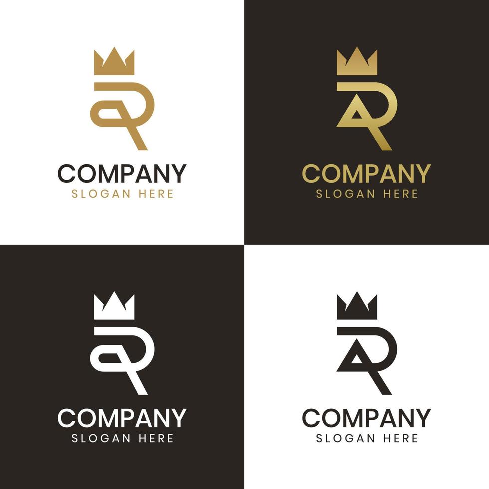 design de logotipo da carta da coroa r, letra real dr luxo coroa design de logotipo abstrato de luxo símbolo de ícone vetorial vetor