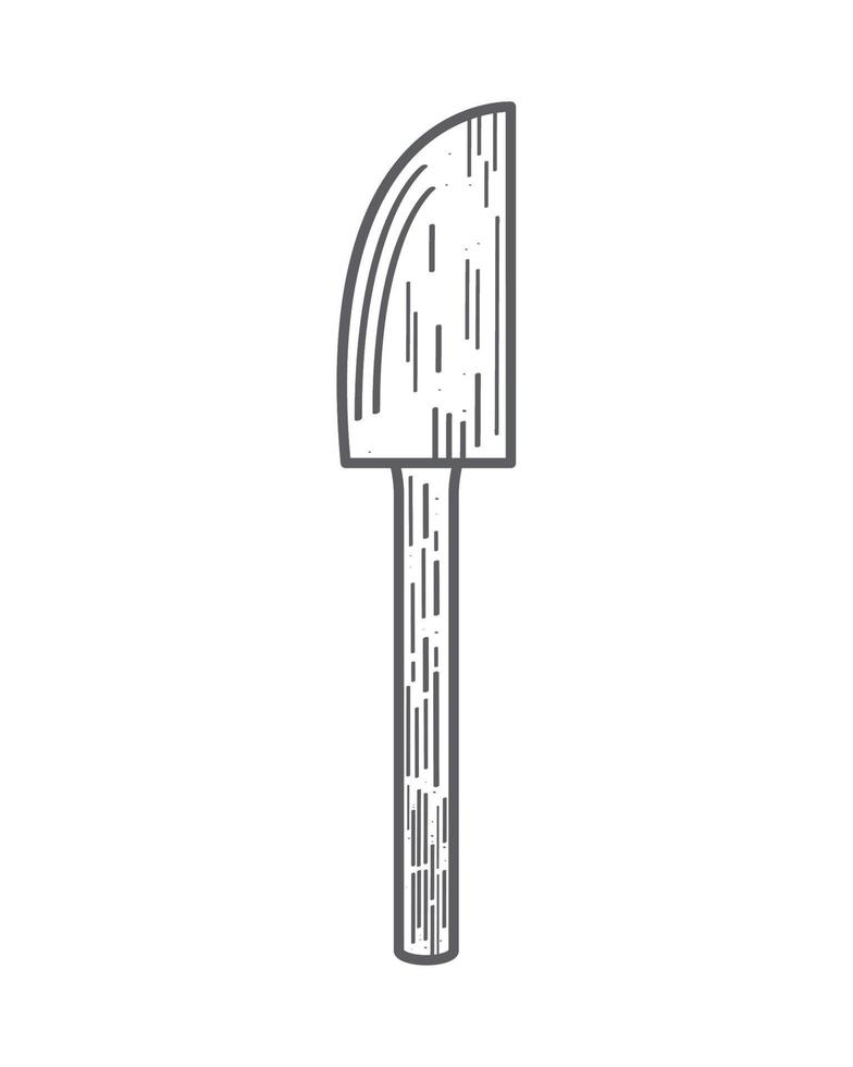 esboço de utensílio de faca de madeira vetor