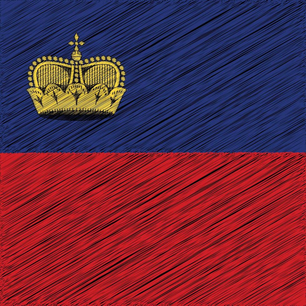 dia nacional de liechtenstein 15 de agosto, design de bandeira quadrada vetor