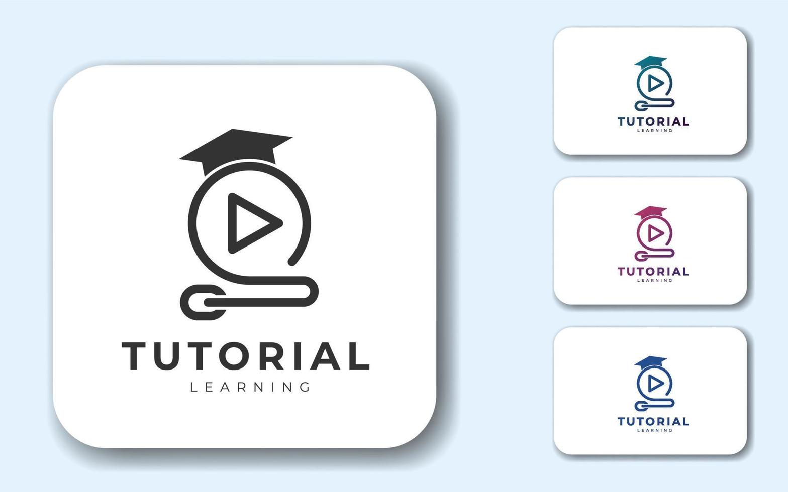 conceito de design de logotipo para ebook, educação online, e-learning. modelo de logotipo de educação mínima vetor