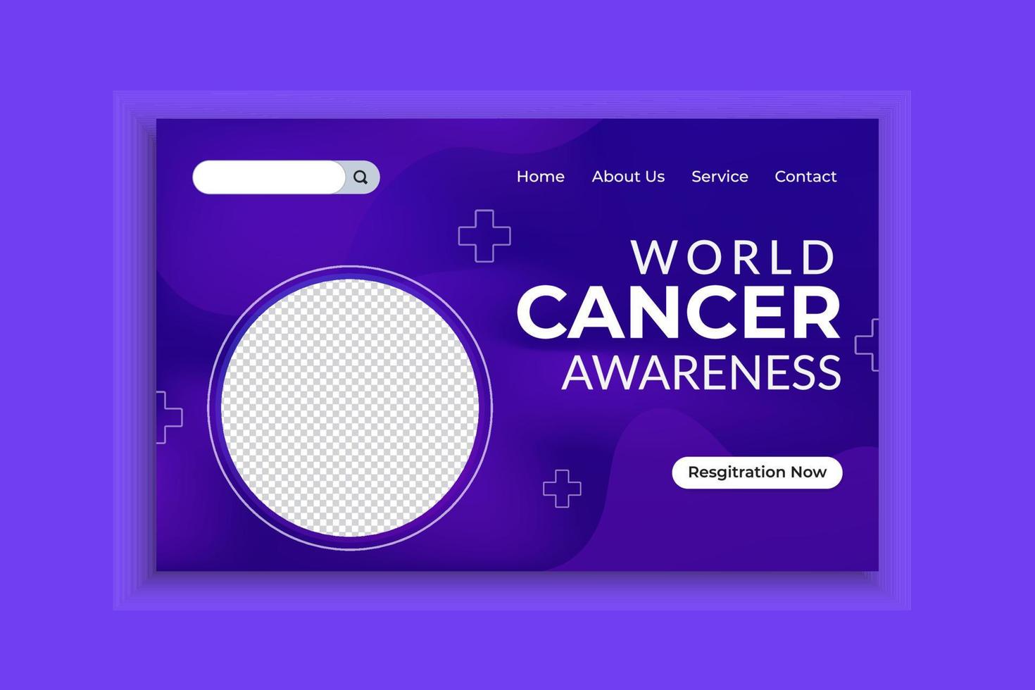 modelo de página de destino de conscientização mundial do câncer de mama vetor