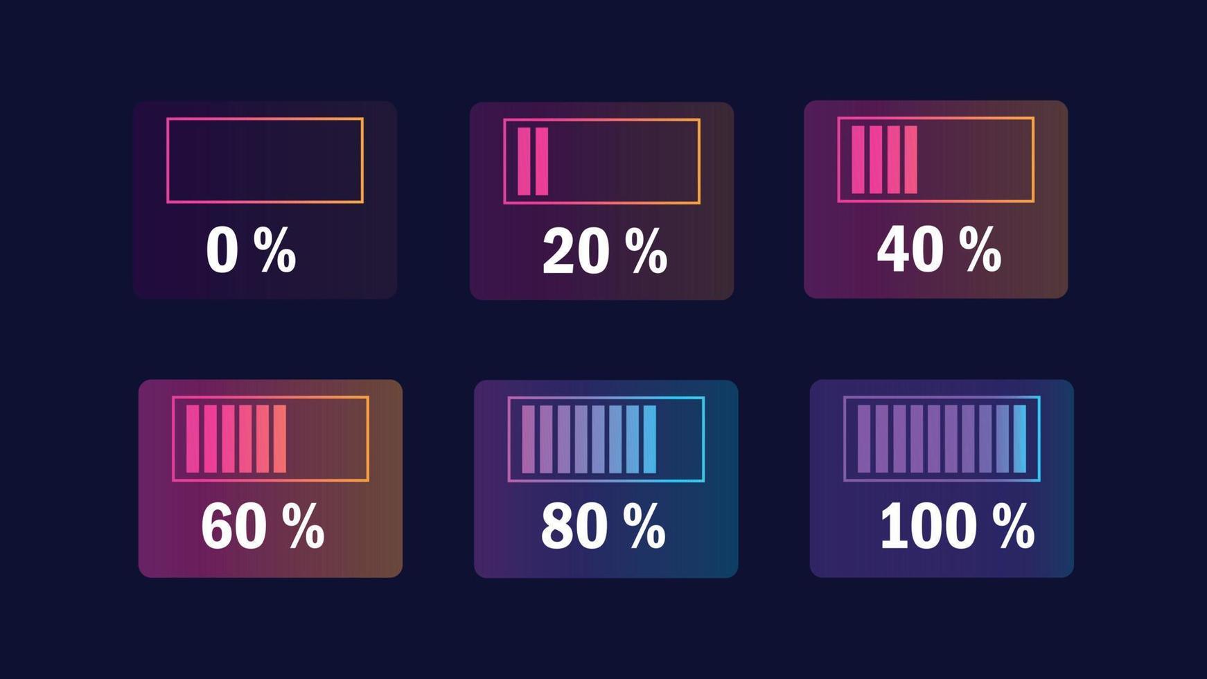 ícone do indicador de carga da bateria. nível de energia da bateria. ilustração vetorial. vetor