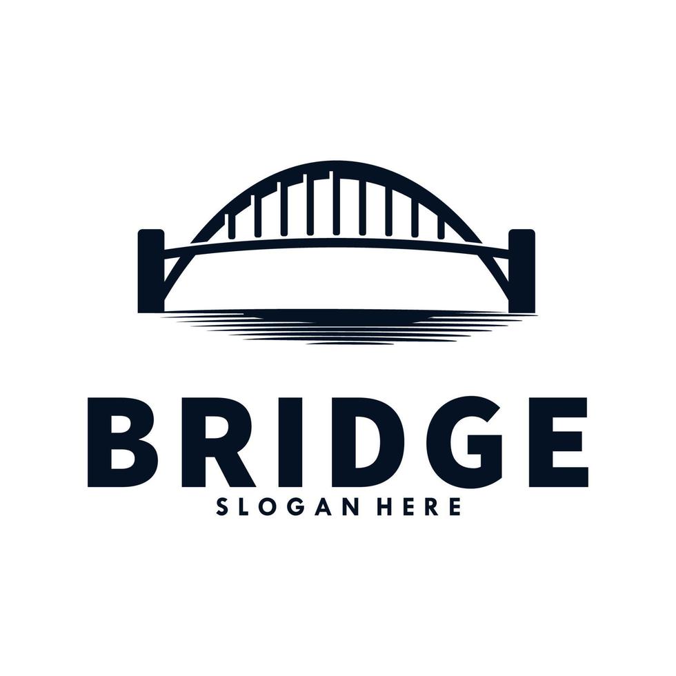 modelo de design de logotipo de silhueta de ponte vetor