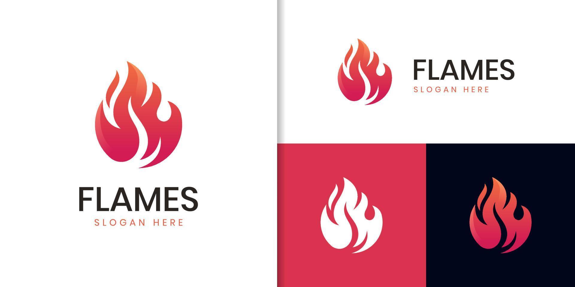 energia de fogo abstrata ou elementos de logotipo de chamas vector design de ícones para sua empresa ou identidade de marca