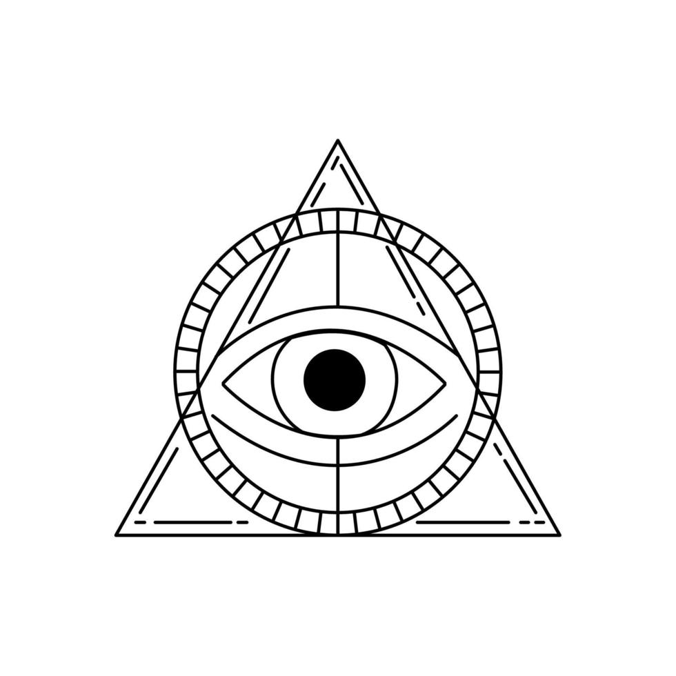 triângulo com astrologia ocular vetor