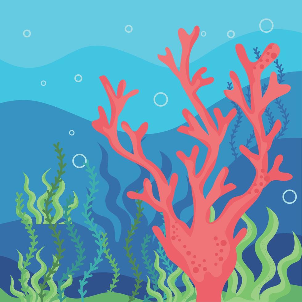 recife de coral submarino vetor