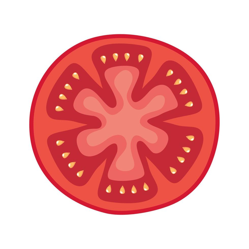 vegetal fatia de tomate fresco vetor