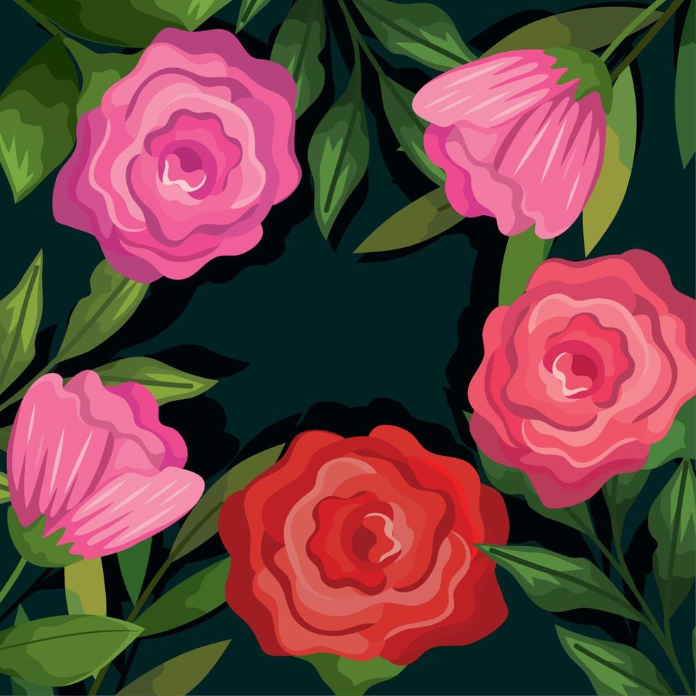 quadro de rosas da primavera vetor