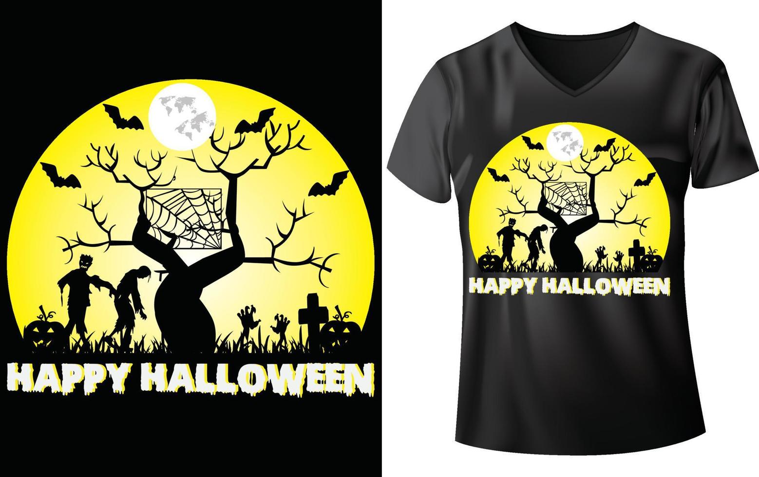 design de camiseta de halloween, feliz dia das bruxas vetor