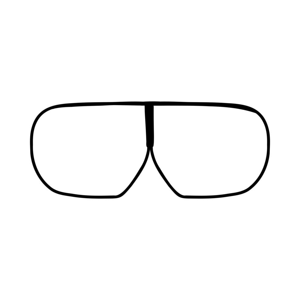 óculos de doodle desenhados à mão. ilustração de esboço vetorial de óculos de contorno preto, ícone linear, óculos de sol para impressão, página para colorir, design, logotipo. vetor