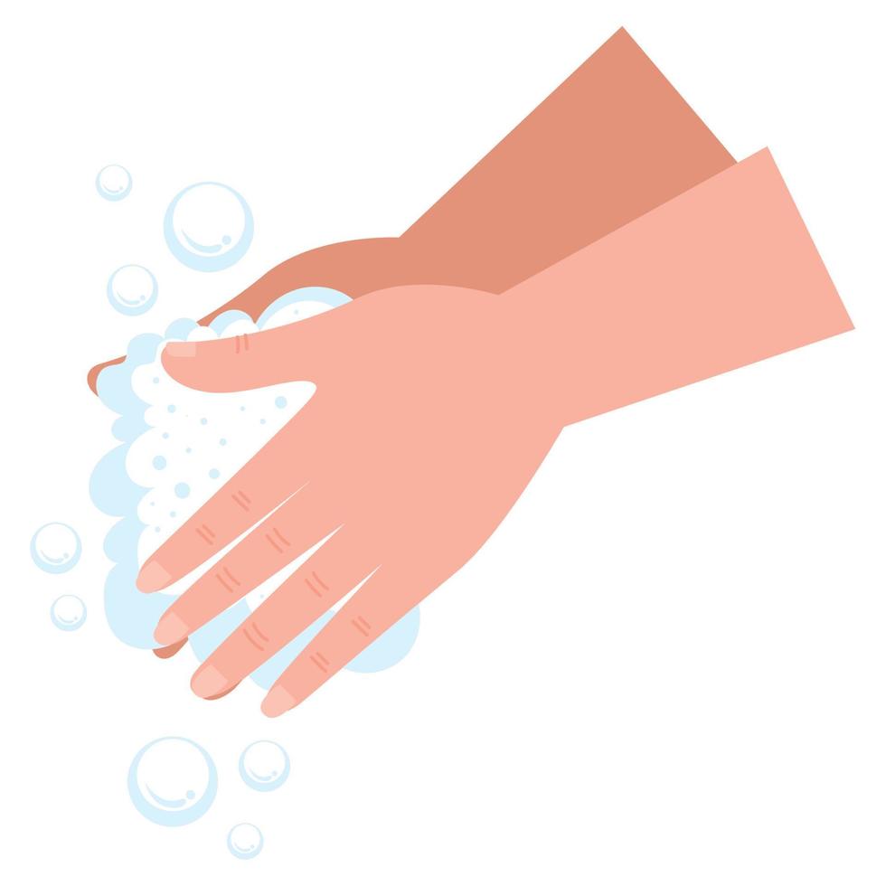 lavar as mãos com espuma vetor