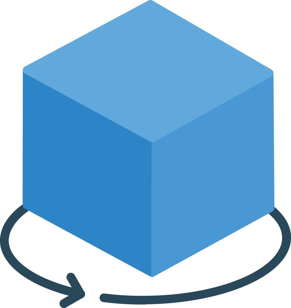 ícone plano de cubo 3d vetor