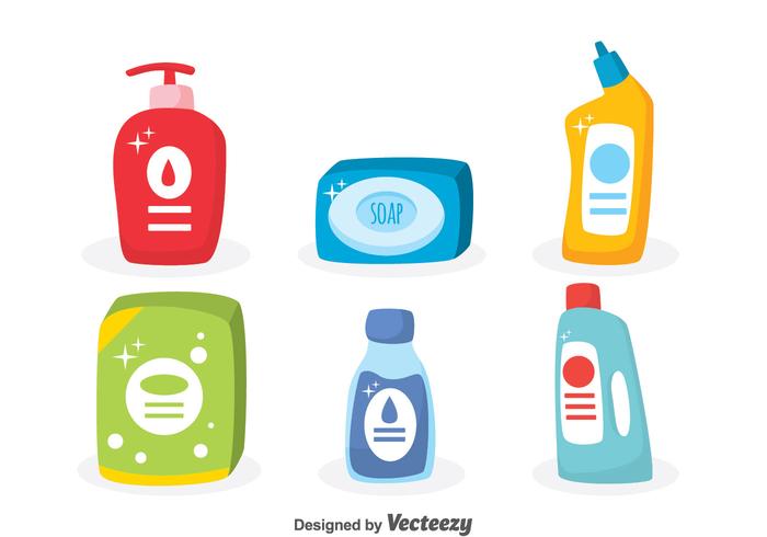 Conjunto de vetores de sabão e detergente