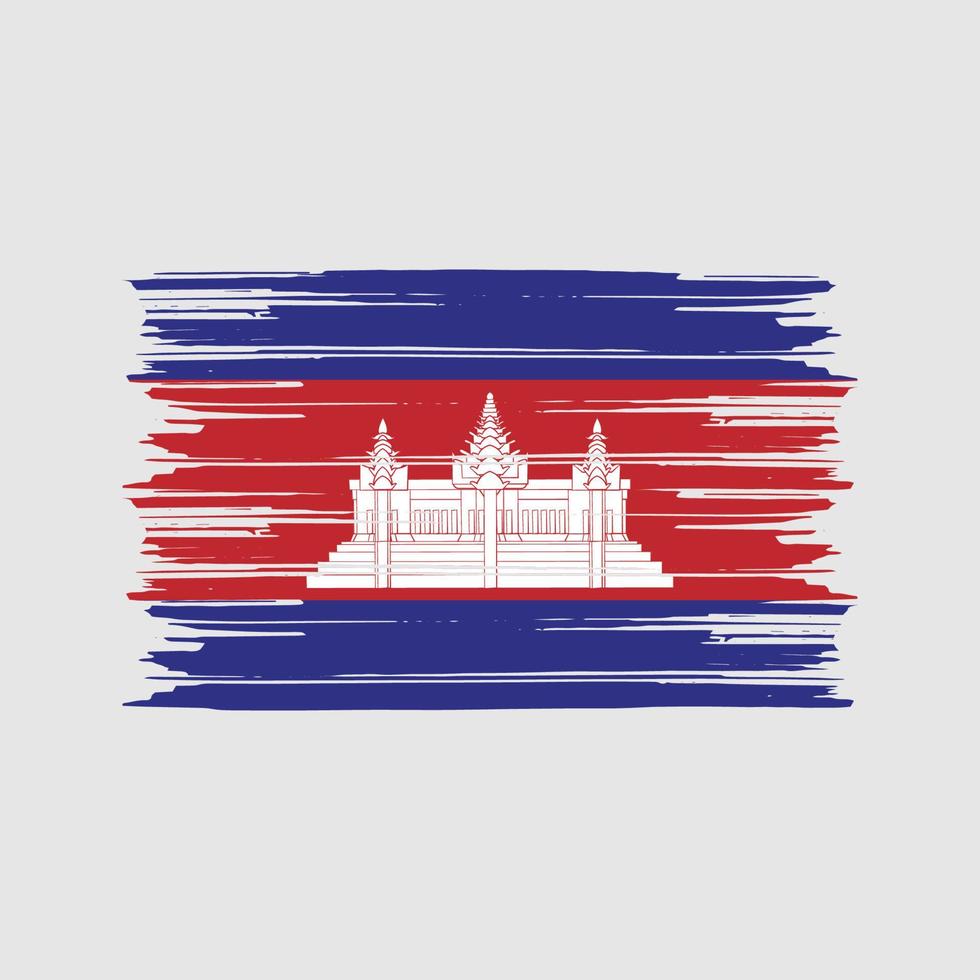 escova de bandeira do camboja. bandeira nacional vetor