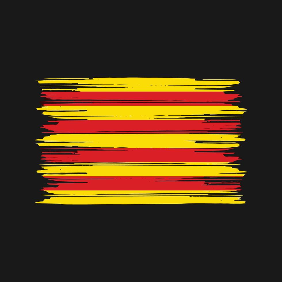 escova de bandeira da Catalunha. bandeira nacional vetor