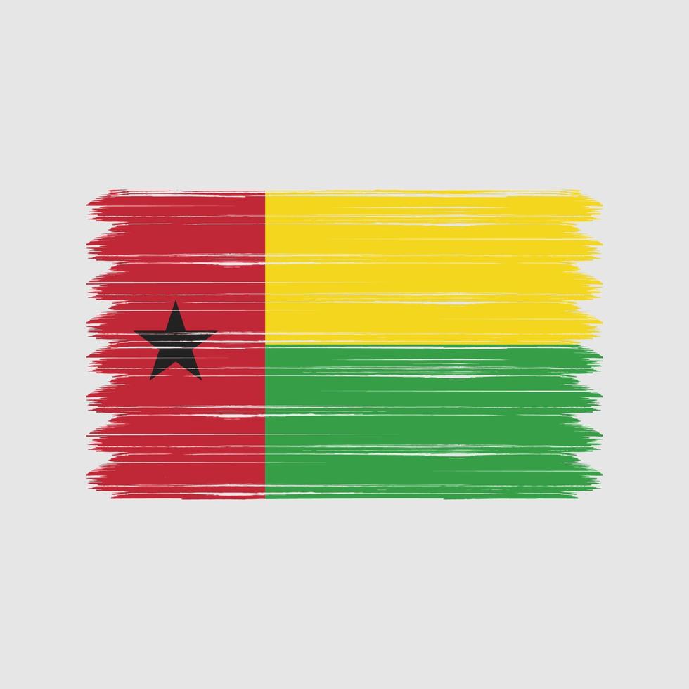 pinceladas de bandeira da guiné bissau. bandeira nacional vetor