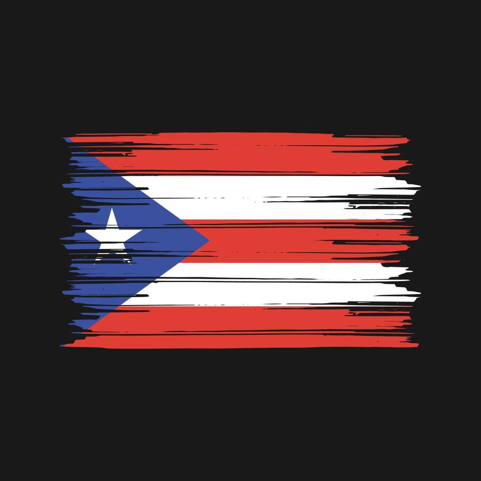 pincel de bandeira de porto rico. bandeira nacional vetor