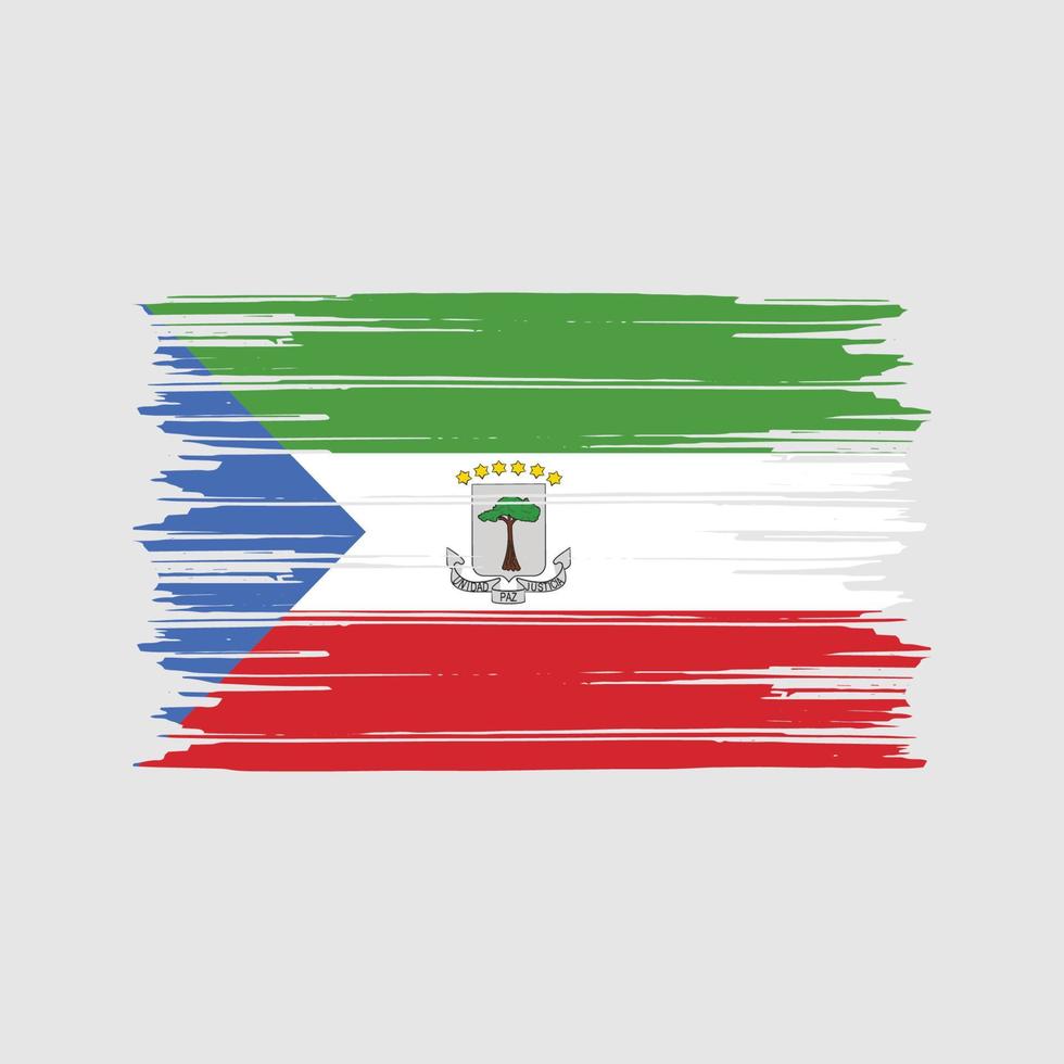 pincel de bandeira da guiné equatorial. bandeira nacional vetor