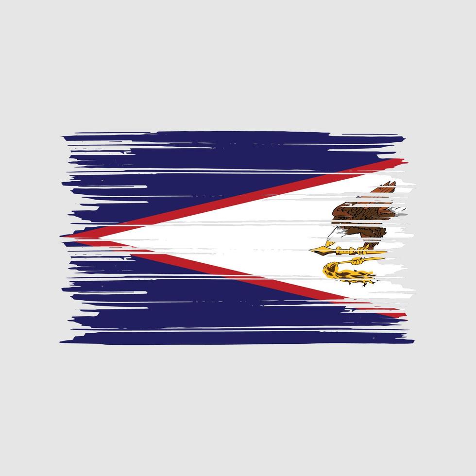 pincel de bandeira da samoa americana. bandeira nacional vetor