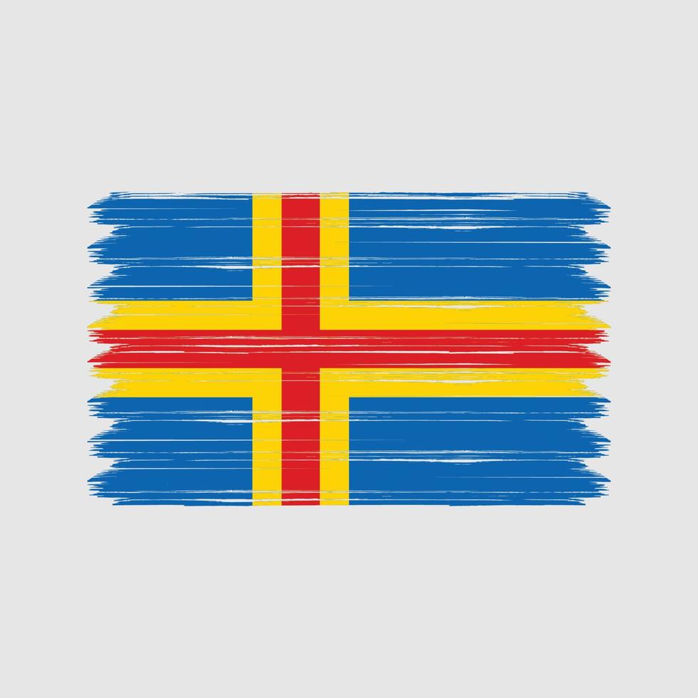 pinceladas de bandeira de ilhas aland. bandeira nacional vetor