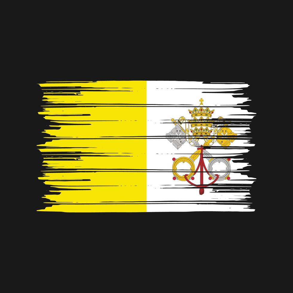 pincel de bandeira do Vaticano. bandeira nacional vetor