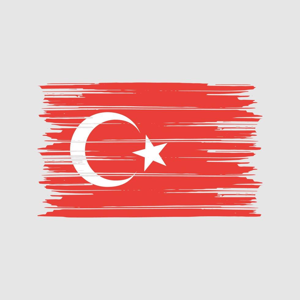 escova de bandeira da turquia. bandeira nacional vetor