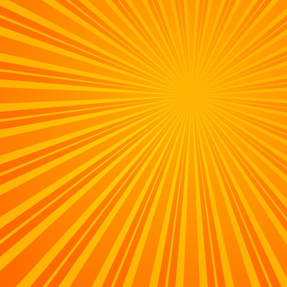 fundo laranja abstrato raios retrô. vetor