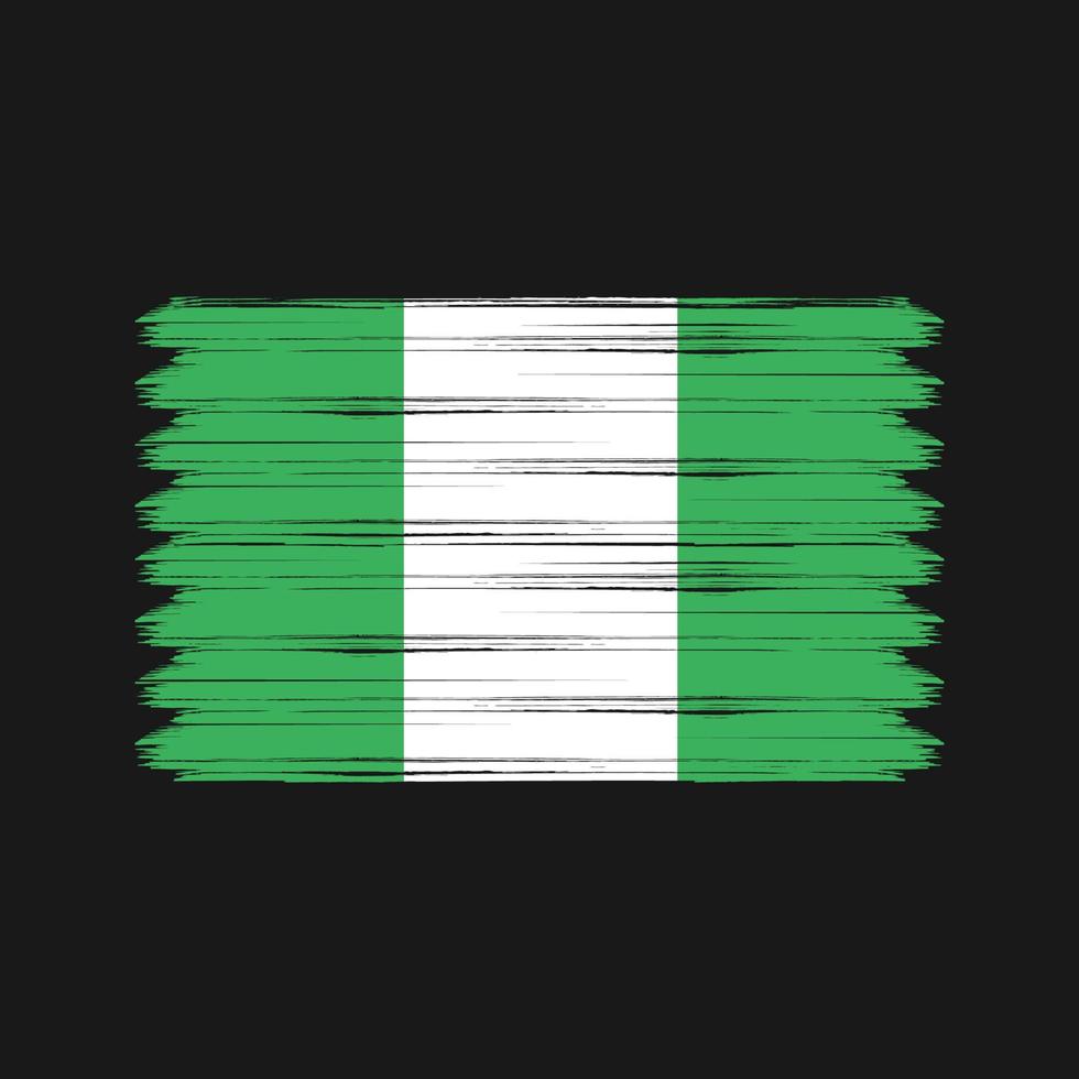 pinceladas de bandeira da nigéria. bandeira nacional vetor