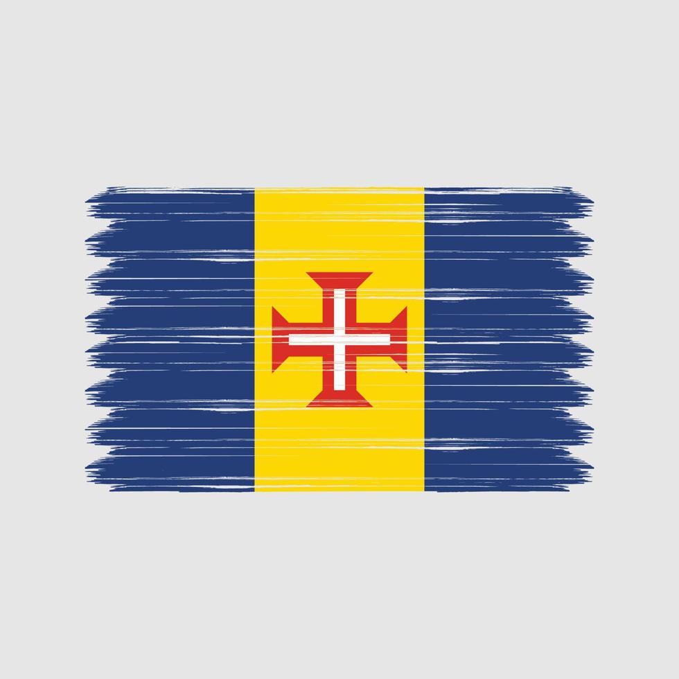 pinceladas de bandeira da madeira. bandeira nacional vetor