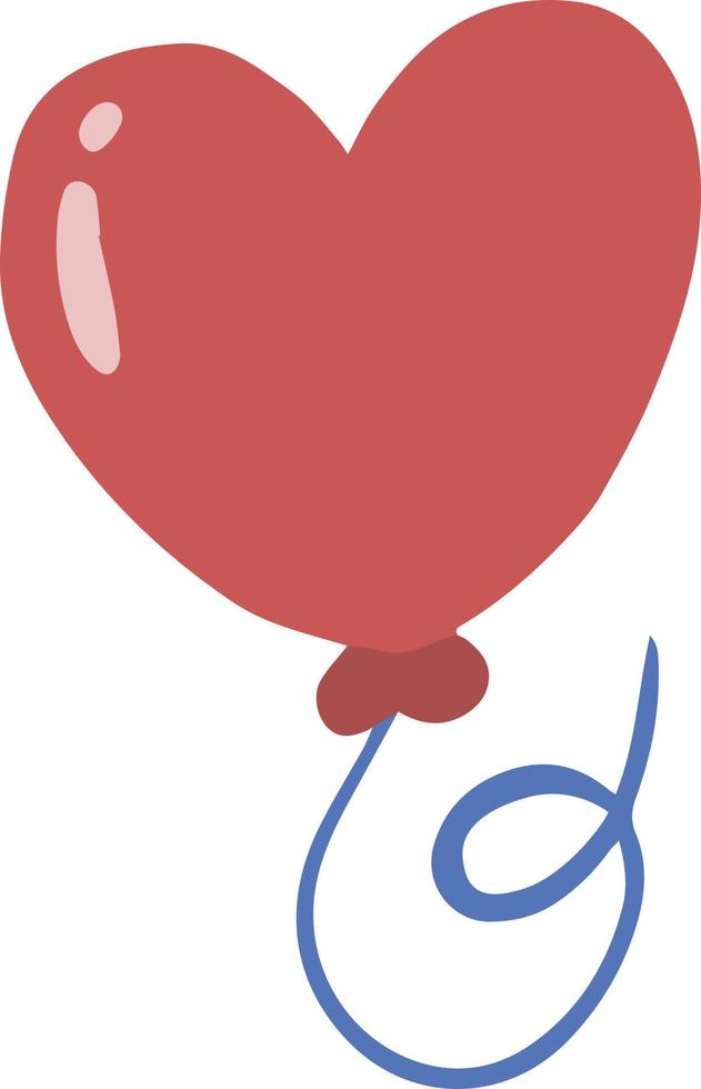 ilustração de balão em forma de coração desenhada de mão vetor