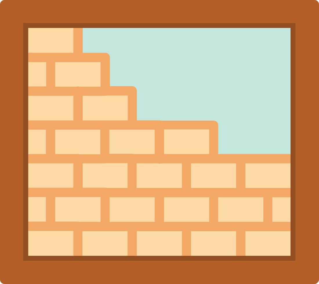 ícone plano de parede de tijolo vetor