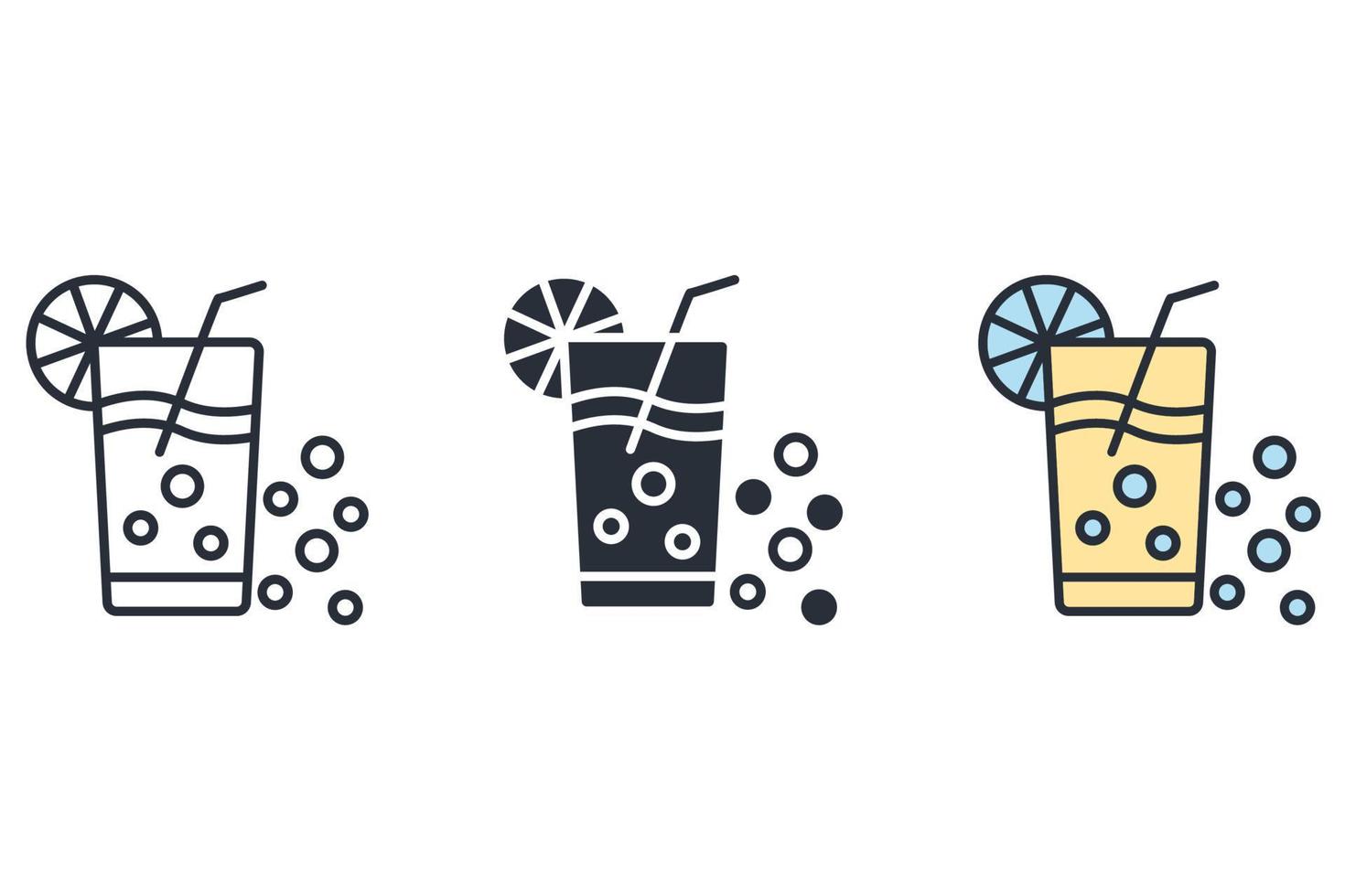 ícones de suco simbolizam elementos vetoriais para infográfico web vetor