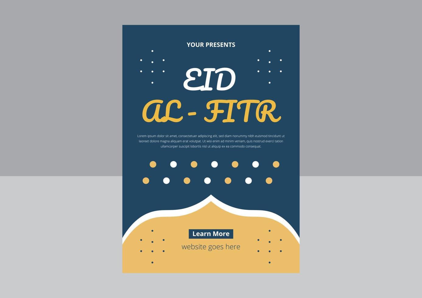 design de folheto eid mubarak. eid al fitr mubarak ou eid al - design de adha, design de modelo islâmico de dia santo. capa, pôster, design de folheto. vetor