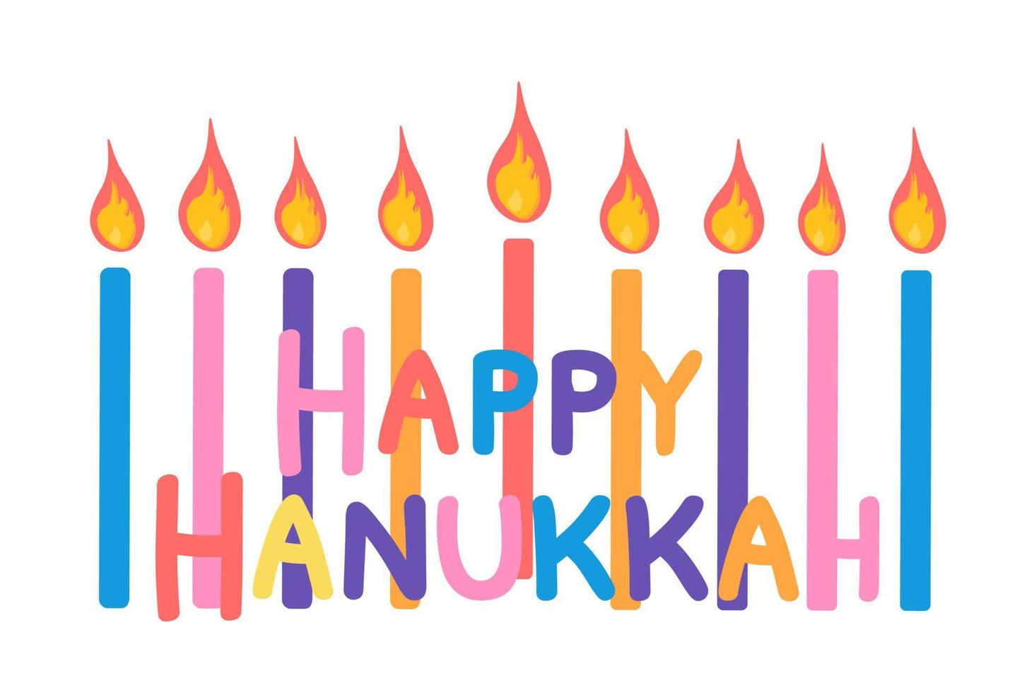 feliz hanukkah cartão ilustração vetorial isolada no fundo branco vetor