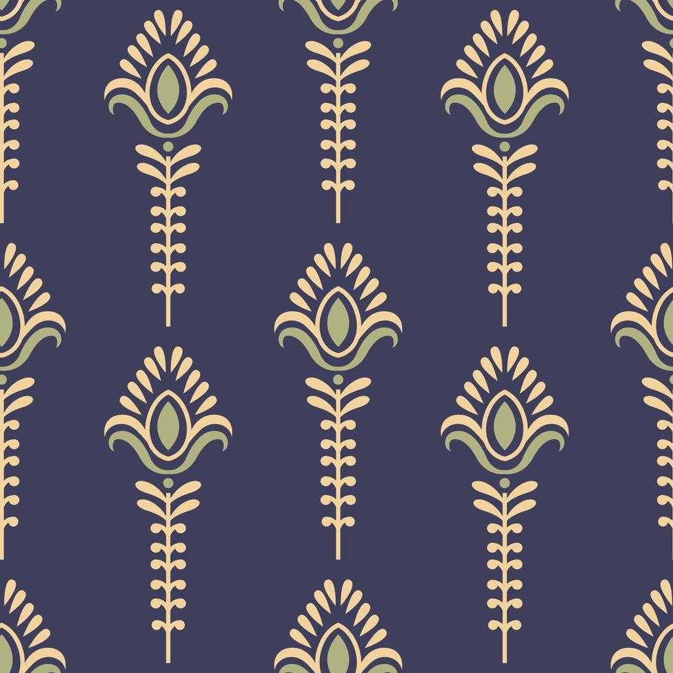 floral sem costura ilustração vetorial de fundo. design para uso em todo o papel de embrulho de impressão de tecido têxtil e outros. design de impressão repetível de flor de primavera vintage pronto para imprimir gráfico vetor