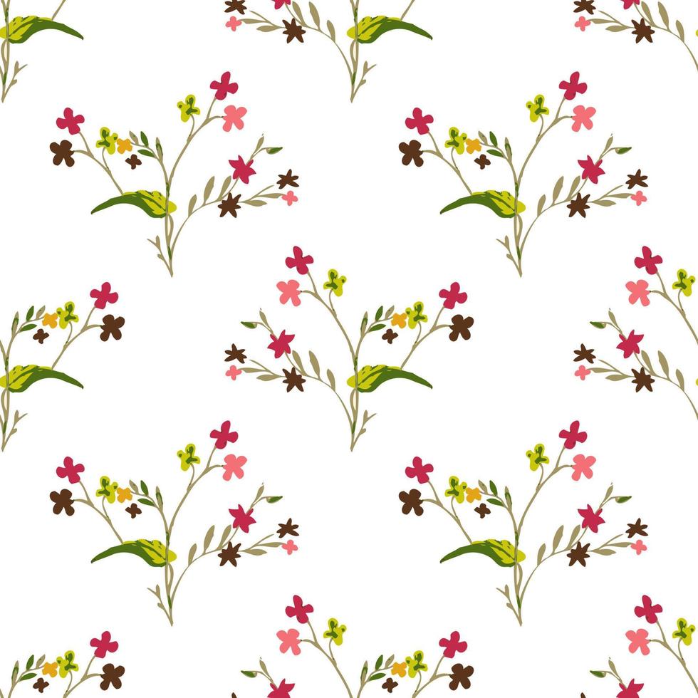 floral sem costura ilustração vetorial de fundo. design para uso em todo o papel de embrulho de impressão de tecido têxtil e outros. design de impressão repetível de flor de primavera vintage pronto para imprimir gráfico vetor