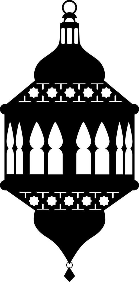 lâmpadas árabes ramadã, decoração islâmica, ilustração de silhueta de contorno de vetor de lâmpada de halloween