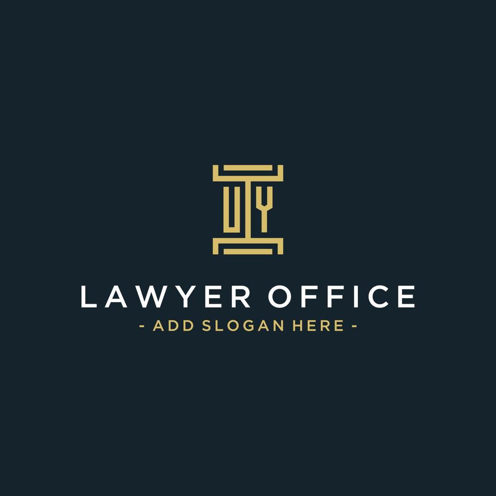 uy design de monograma de logotipo inicial para vetor jurídico, advogado, advogado e escritório de advocacia